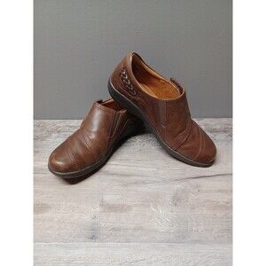 Aetrex Womens  Karina Monk Strap Brown Leather Slip On Casual Loafers Size 7